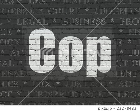 Law concept: Cop on wall background 23278433