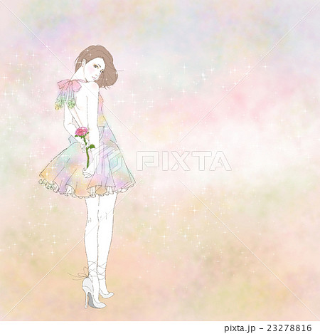 振り返る新婦のイラスト素材 23278816 Pixta