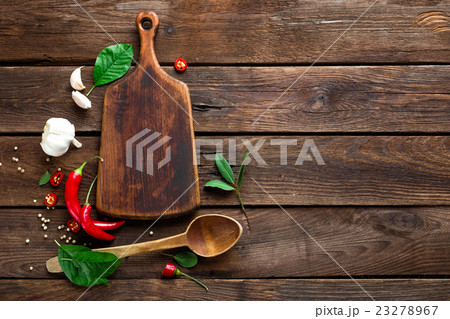 dark culinary background with herbs and spices 23278967