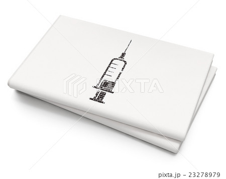 Health concept: Syringe on Blank Newspaper Health concept: Syringe on Blank Newspaper 23278979