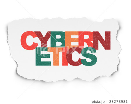 Science concept: Cybernetics on Torn Paper Science concept: Cybernetics on Torn Paper 23278981