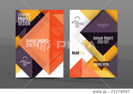 Squares and triangles annual report cover template 23279097