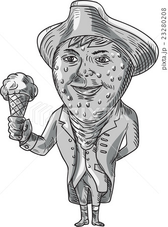 Strawberry Tricorn Hat Ice Cream Black and White Strawberry Tricorn Hat Ice Cream Black and White 23280208