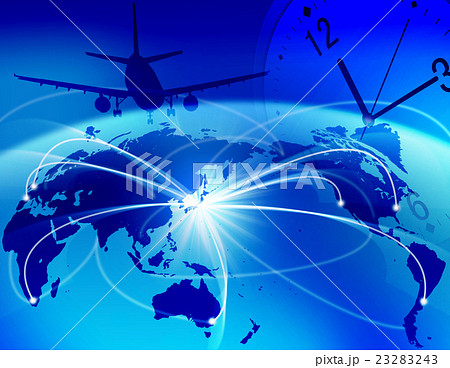 ビジネス　日本地図　インバウンド　訪日客　時計　観光立国日本 23283243