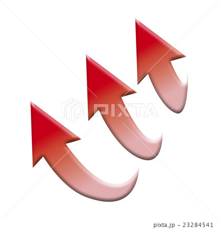 矢印　アップ　レッド　立体 23284541