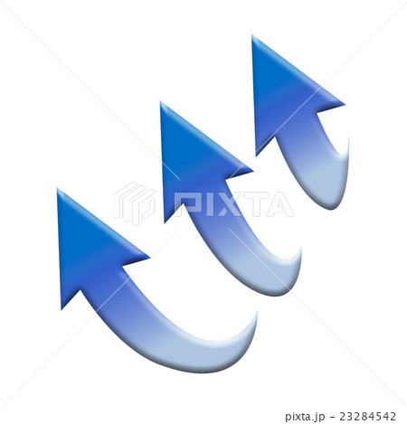矢印　アップ　ブルー　立体 23284542