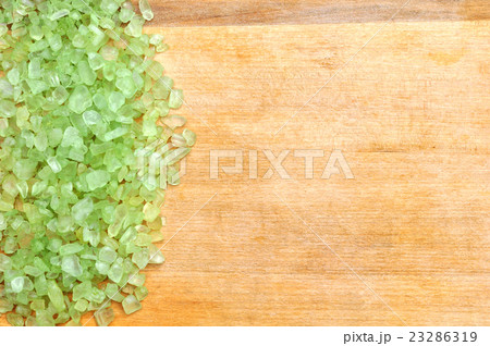 Sea salt on wooden background Sea salt on wooden background 23286319