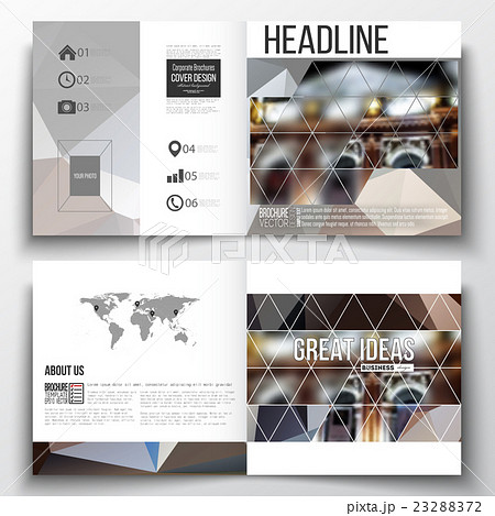 Set of square design brochure template. Colorful 23288372