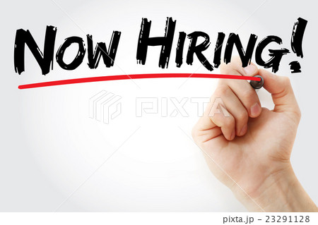 Hand writing Now Hiring with marker 23291128