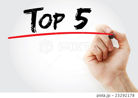 Hand writing Top 5 with marker Hand writing Top 5 with marker 23292178