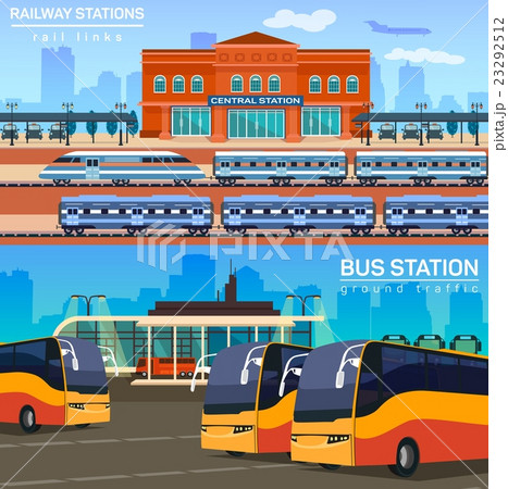 Rail network or link and bus station 23292512
