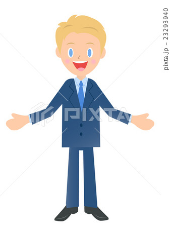 歓迎するビジネスマン 男性会社員のイラスト素材 歓迎するビジネスマン 男性会社員のイラスト素材 23293940