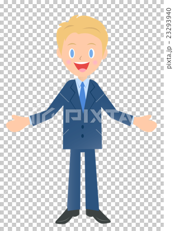 歓迎するビジネスマン 男性会社員のイラスト素材 歓迎するビジネスマン 男性会社員のイラスト素材 23293940
