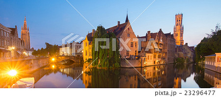 Rozenhoedkaai and Dijver river canal in Bruges Rozenhoedkaai and Dijver river canal in Bruges 23296477