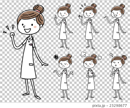 看護師の女性：　ポーズ　バリエーション 23298677