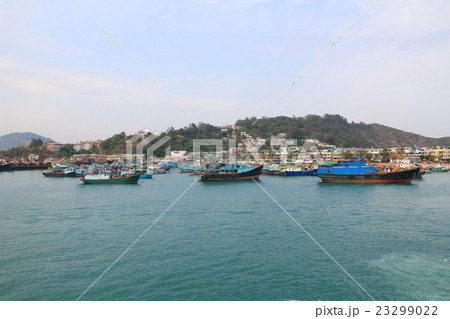 Fishing and house boats anchored Fishing and house boats anchored 23299022