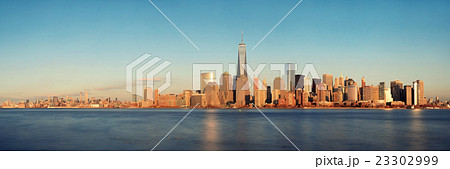 New York City sunset skyline New York City sunset skyline 23302999
