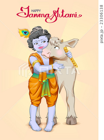 Krishna Janmashtami lettering text for greeting 23306138
