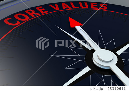 Black compass with core values word on it 23310611