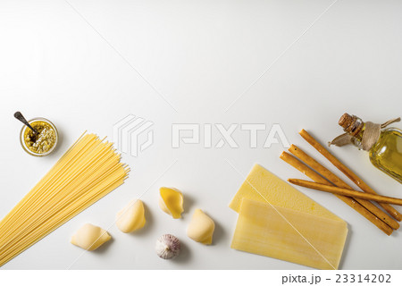 Italian food still life on the white background 23314202