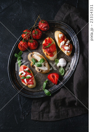 Various of bruschetta Various of bruschetta 23314331