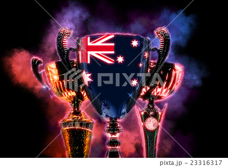 Trophy cup textured with flag of Australia 23316317