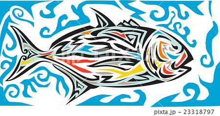 Giant Trevally Side Tribal Art 23318797