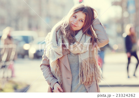 Urban portrait of a girl in bright colors 23324262
