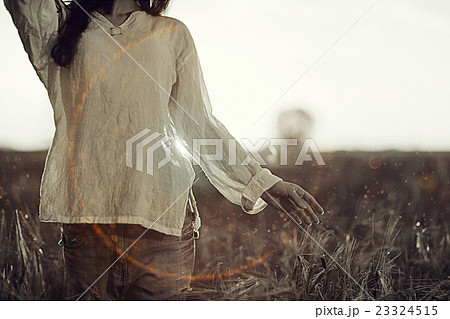 black and white photo of the girl in a field freedom black and white photo of the girl in a field freedom 23324515