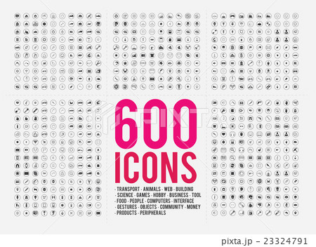 Icons simple sorted set for web and graphics Icons simple sorted set for web and graphics 23324791