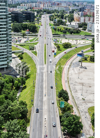 Traffic in the city, urban scene 23329671