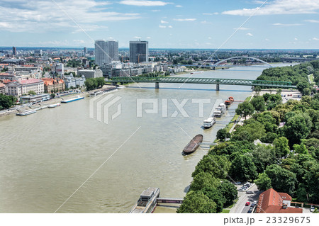 Bridges over the Danube river in Bratislava city 23329675
