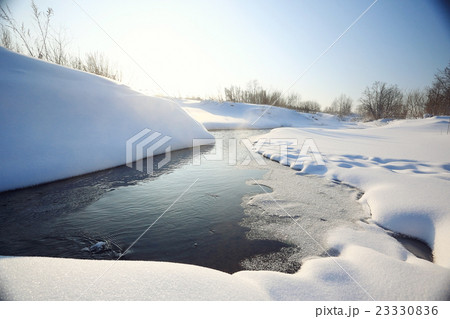 March on the creek snow ice water 23330836