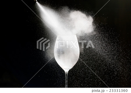 white gas in a glass of Nitrogen 23331360