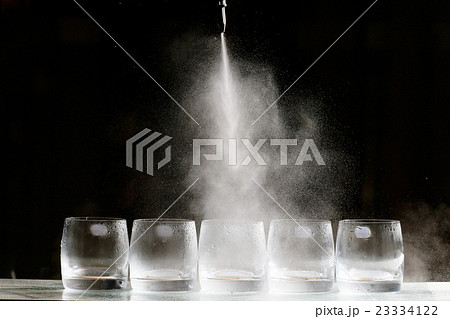 white gas in a glass of Nitrogen 23334122