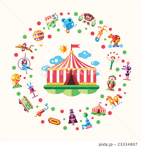 Circus Carnival Icons And Infographic Elementsのイラスト素材 23334807 Pixta