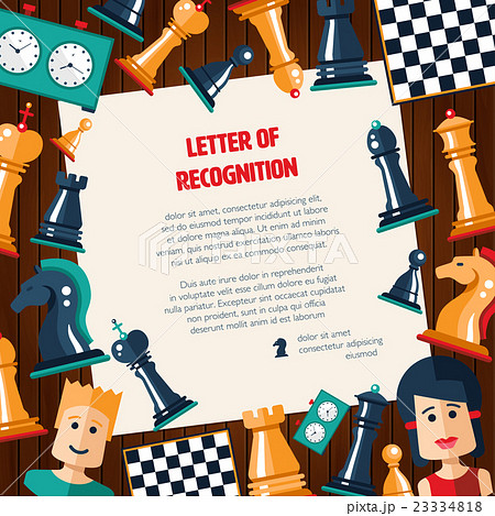 Postcard with flat design chess and players icons  23334818