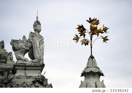 Aancient sculpture in SaenFang temple , Chiangmai  23336342