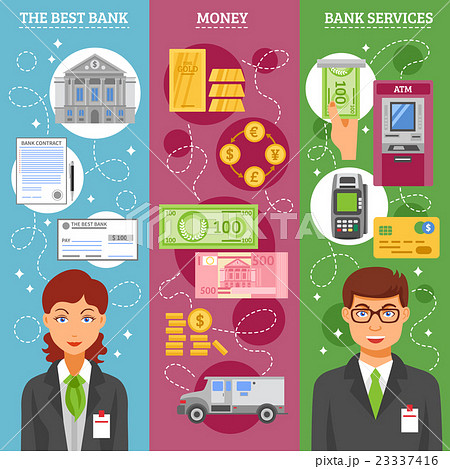 Bank Employees Vertical Banners  23337416