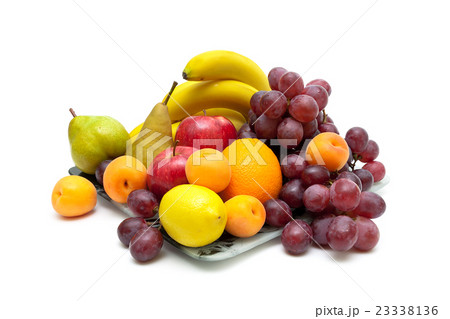 still life of fresh fruit on white background still life of fresh fruit on white background 23338136