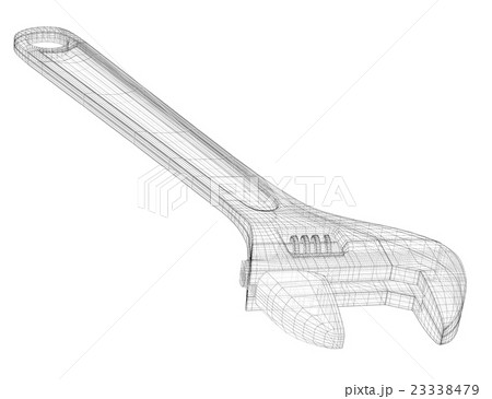 adjustable wrench isolated on a background 23338479