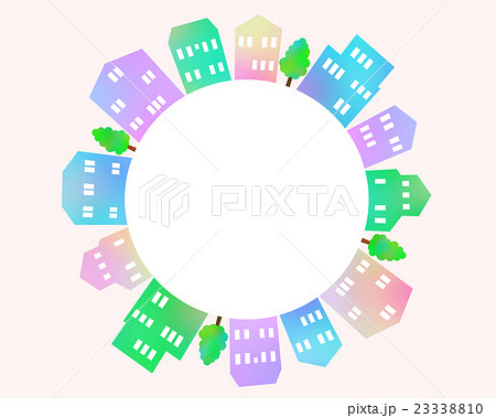 街並みの円形フレーム 23338810