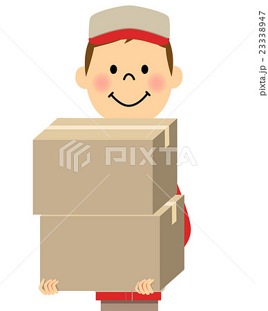 荷物を運ぶ作業服の男性 23338947