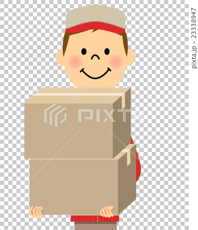 荷物を運ぶ作業服の男性 23338947