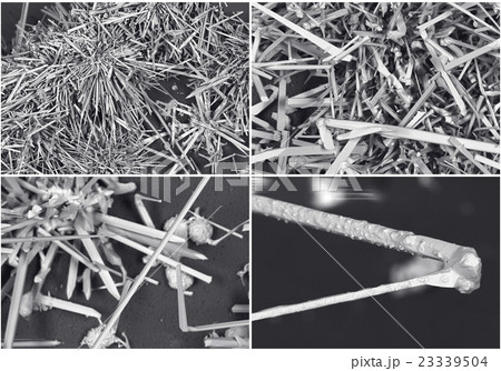 Scientific collage. Crystal in electron microscope 23339504