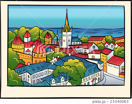 Vector Medieval Old Town, Tallinn, Estonia 23340063