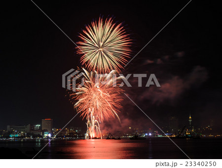 Fireworks at Pattaya beach, Thailand 23340250