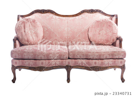 Pink wooden royal ornament luxury vintage sofa  23340731