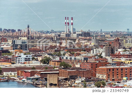 Ariel view to Brooklyn in New York with bridges Ariel view to Brooklyn in New York with bridges 23340749