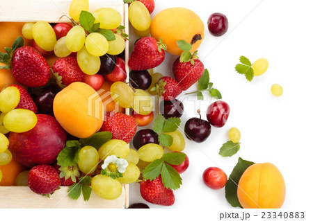 Fresh fruits in box. 23340883